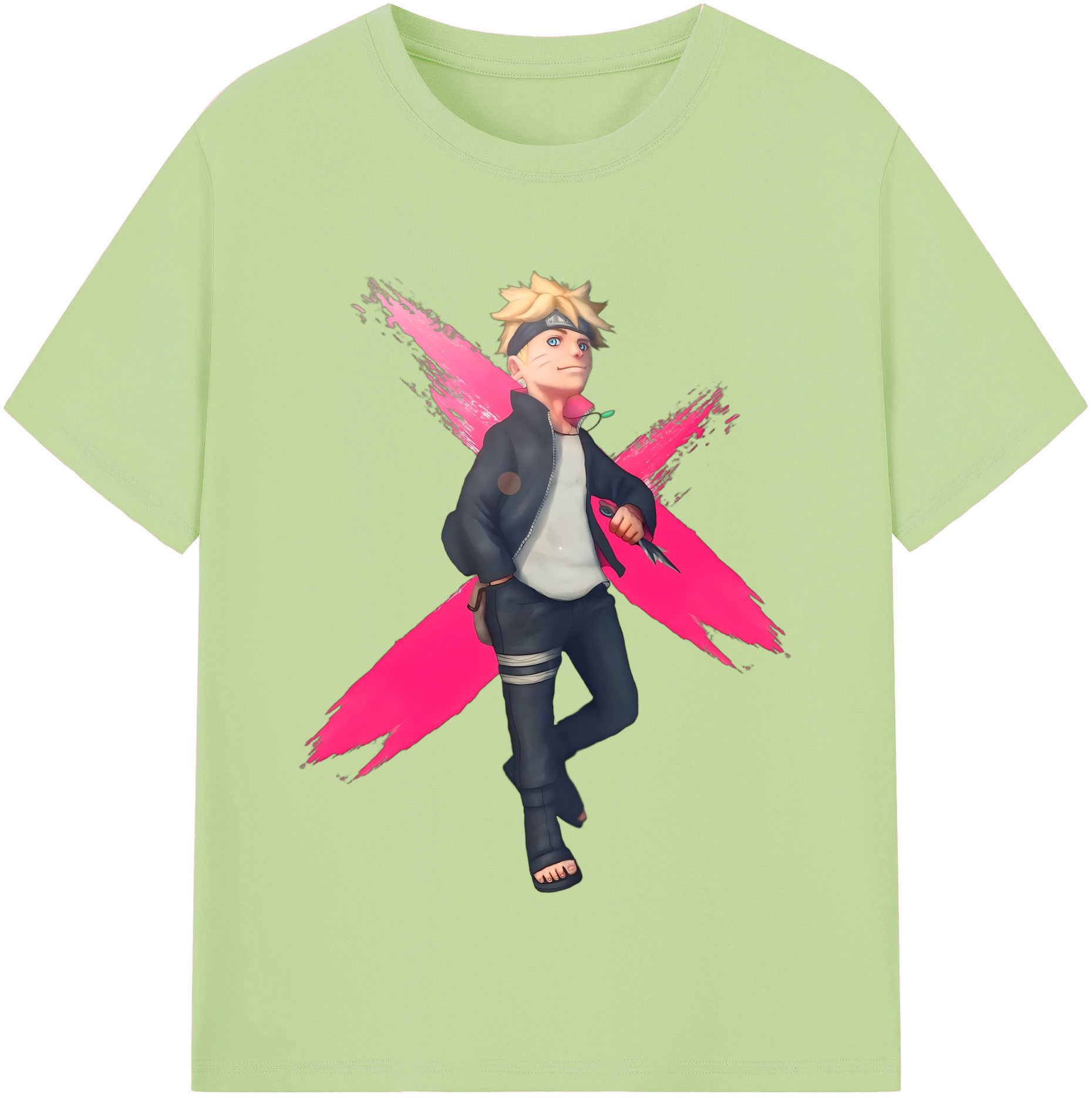 （画像用） NARUTO -ナルト- うずまき ボルト Uzumaki Boruto 綿100％半袖Tシャツ（フロントプリント）